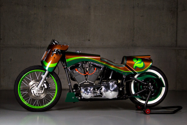 Custom Harley Fat Boy built by Tom Mosimann of the Swiss workshop GS Mashin.