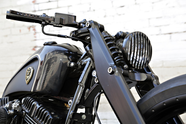 Dark Cannon: a custom Harley Softail Rocker C by Rough Crafts.