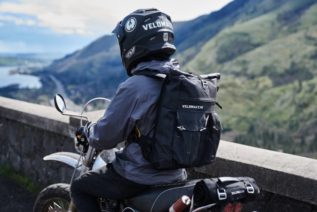 Velomacchi Roll-top Backpack for motorcyclists