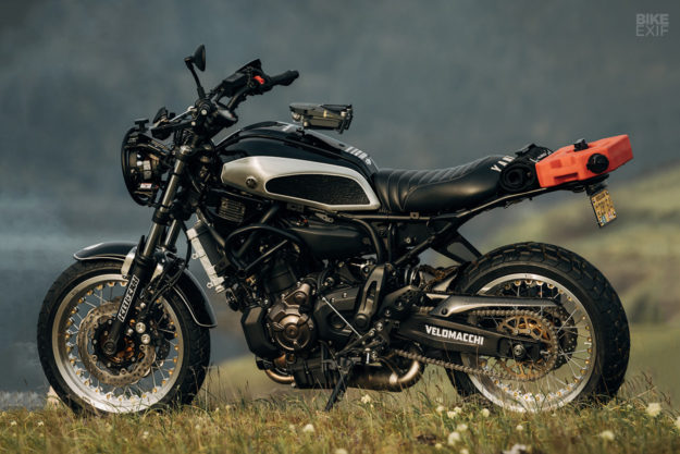 Rural Racer: Velomacchi's trail-ready Yamaha XSR700 scrambler is even equipped with a drone