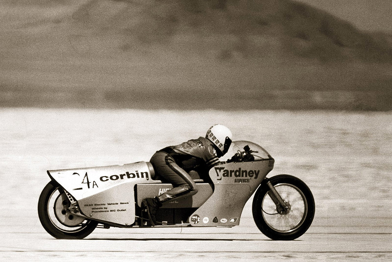 Mike Corbin's Quicksilver electric land speed motorcycle