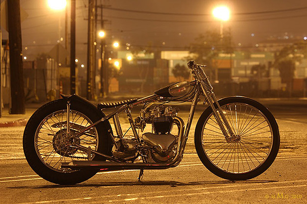 Triumph pre-unit custom motorcycle