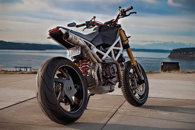 A to B weapon: Ducati Hypermotard custom by Michel Vis