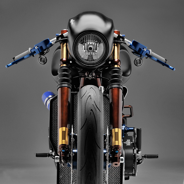 Custom Harley-Davidson Softail built for watch brand Bell & Ross.