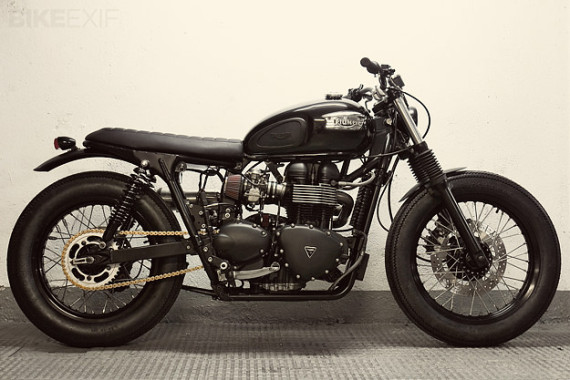 Night Track: A 2007 Triumph Bonneville custom by CRD | Bike EXIF