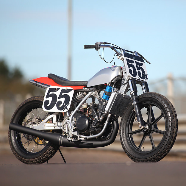 Flat track racer motorcycle