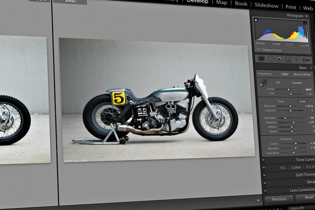 Motorcycle photography: Adobe Lightroom