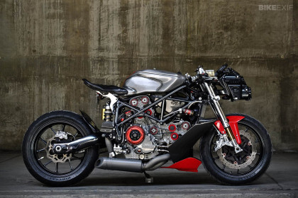 When the time comes to build a motorcycle for the next Terminator movie, it should be this one. It’s a Ducati 749 given a radical custom job.