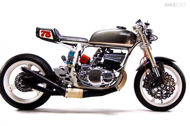 Custom Suzuki 2-stroke motorcycle by Motohangar