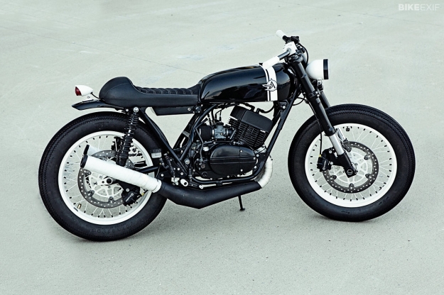 Custom Yamaha RD350 2-stroke motorcycle