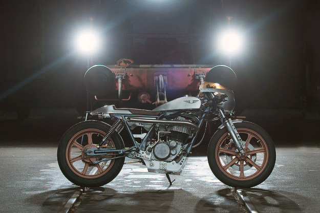 Christian Schwarzenlander's Yamaha SR500-based “ExesoR Machine” custom motorcycle.
