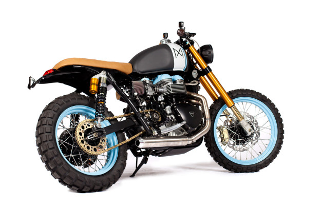 Portugal's Maria Motorcycles have added a startling splash of color to their custom Triumph Bonneville.
