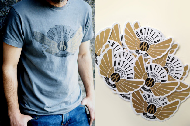 T-shirts and stickers—the standby items in any custom motorcycle shop.