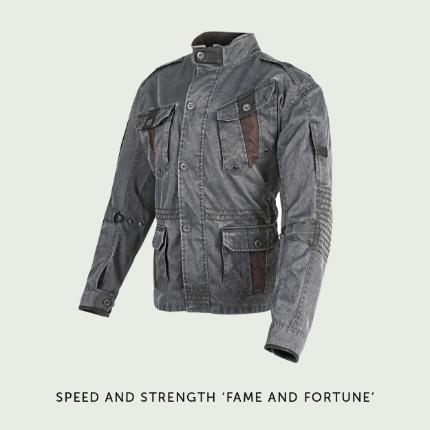 Speed and Strength Fame and Fortune motorcycle jacket.
