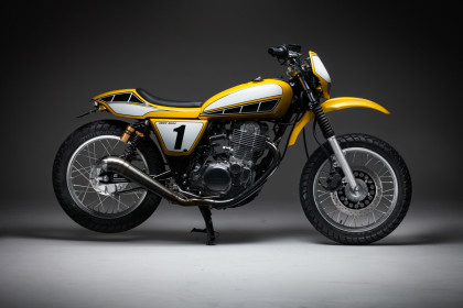 Channeling Kenny Roberts: Gasolina's tracker-style SR400 custom, Indy Mile.