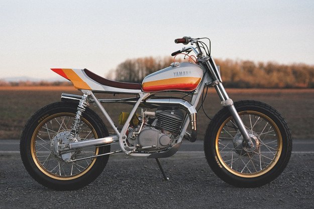 One Down Four Up's classy Yamaha DT250 flat tracker.