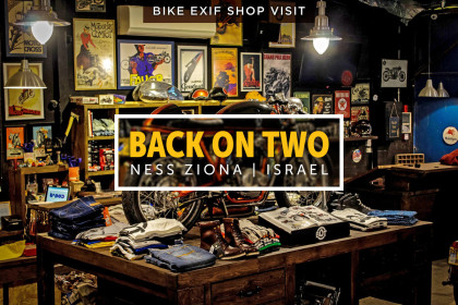 Back On Two, an intriguing motorcycle shop in the small city of Ness Ziona, Israel.