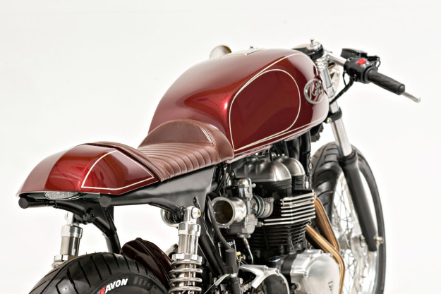 Triumph Thruxton cafe racer built by Kott Motorcycles for Ryan Reynolds