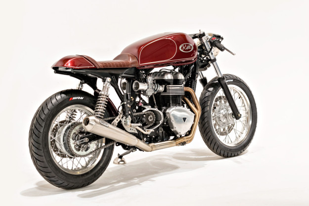 Triumph Thruxton cafe racer built by Kott Motorcycles for Ryan Reynolds