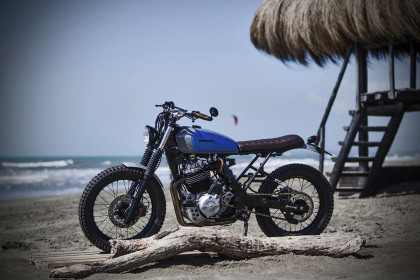 Marco di Marcelloworks as a physiotherapist—but he has build custom Honda Dominator NX650 worthy of a pro garage.