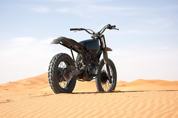 This custom Yamaha XT 600 was built to follow a Dutch rally team around Morocco.