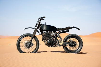 This custom Yamaha XT 600 was built to follow a Dutch rally team around Morocco.