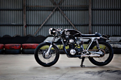 The Black: a stealthy Honda CB350 from Australian workshop 66 Motorcycles.