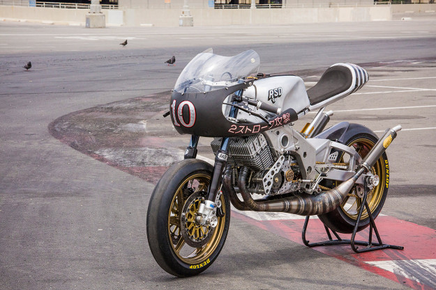 Roland Sands crashed the party at the Born Free chopper show with this insane Yamaha 2-stroke custom.