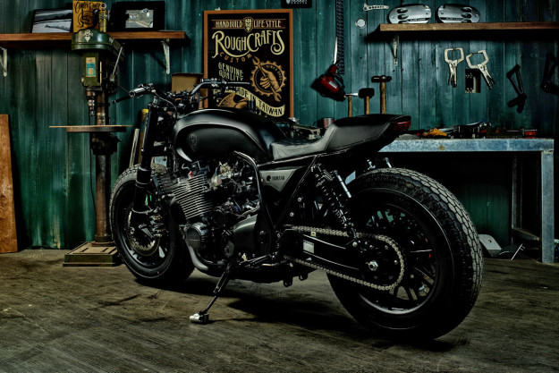 Guerilla Four: a stealthy custom Yamaha XJR 1300 from Rough Crafts.