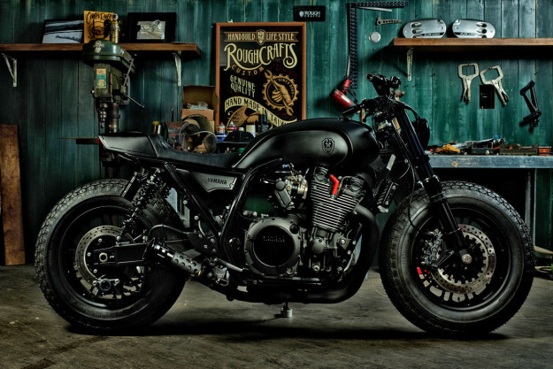Guerilla Four: a stealthy custom Yamaha XJR 1300 from Rough Crafts.