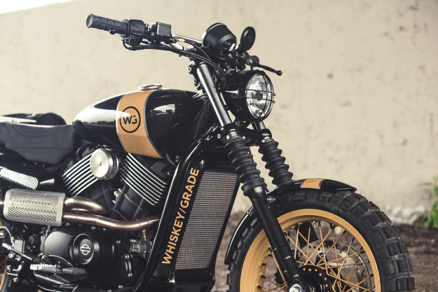 Street to Dirt: a Harley-Davidson Street 750 scrambler by Analog Motorcycles.