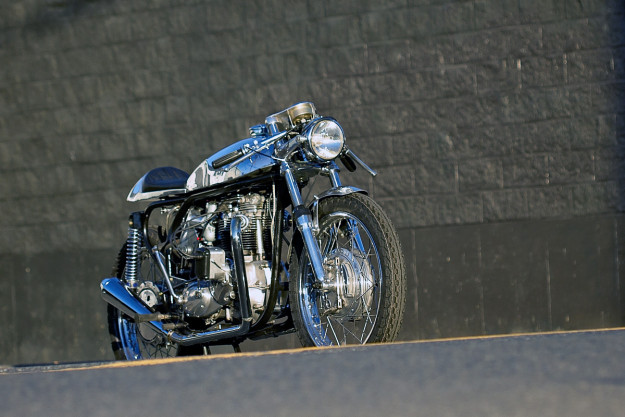 A stunning modern-day Triton cafe racer built by Wheelie Motorcycles of British Columbia.