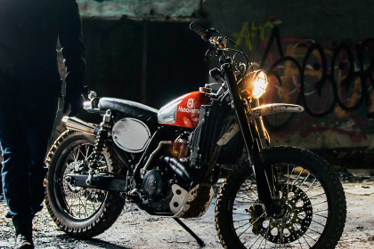 It looks like a vintage dirt bike, but it is actually a cleverly disguised modern-day Husqvarna 510.