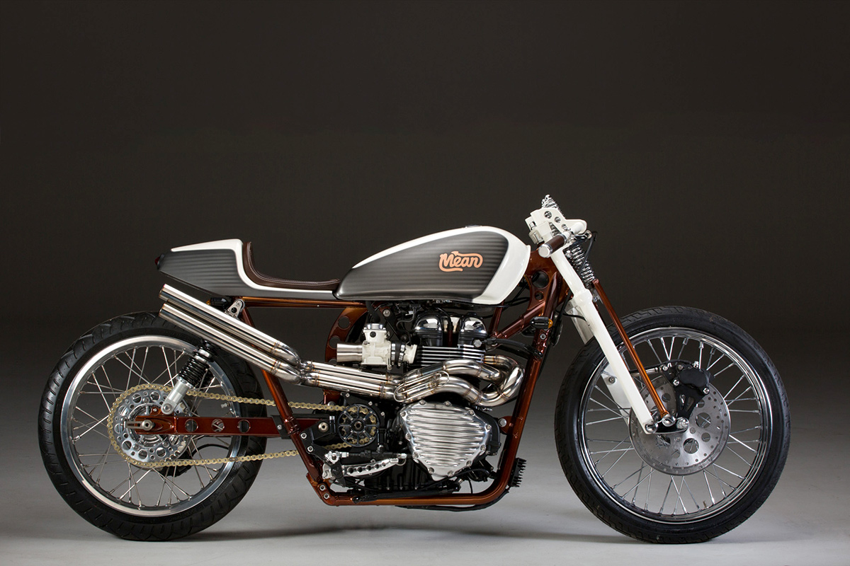 Giving the modern Triumph Bonneville a board tracker vibe: Mean Machines shows the way.