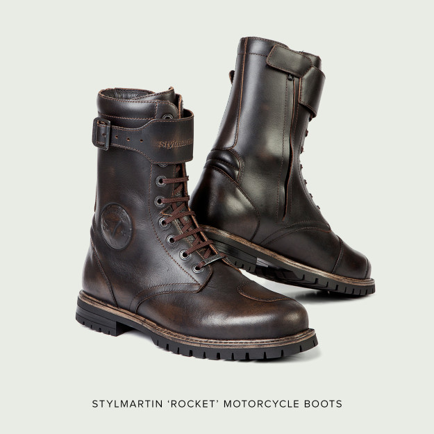 Stylmartin 'Rocket' motorcycle boots—perfect for cafe racers.
