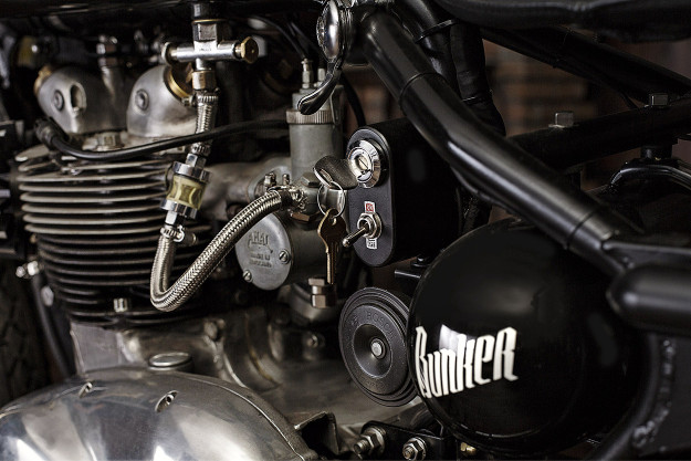 1961 Triumph Speed Twin 5TA given the bobber treatment by Bunker Custom Cycles.