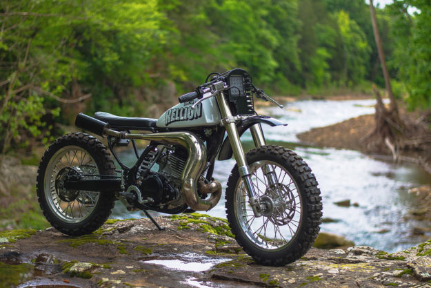 Hellion: An off-the-wall Yamaha WR500 by custom builder One-Up Moto Garage.