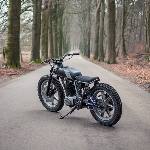 This Yamaha SR500 tracker by Pancake Customs of Holland is low key and beautifully detailed.