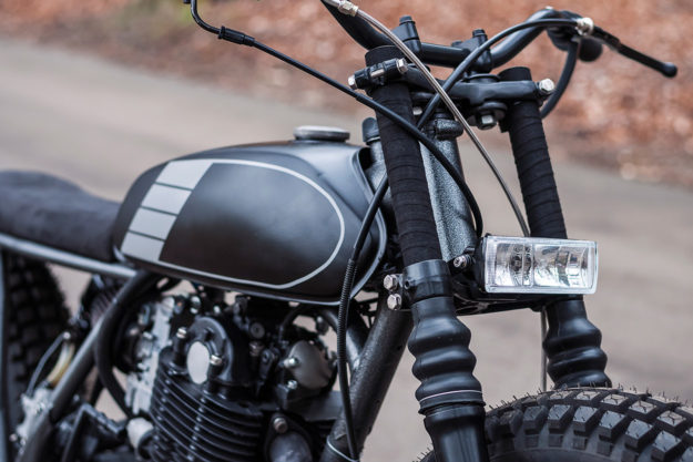 This Yamaha SR500 tracker by Pancake Customs of Holland is low key and beautifully detailed.
