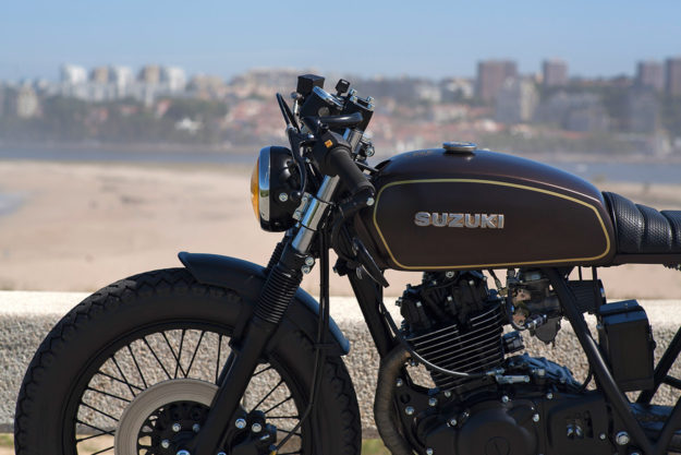 Delivering Smiles: An ex-postal service Suzuki reborn as a funky cafe racer.