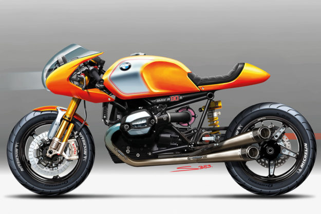 Original sketch for the BMW Concept 90 motorcycle