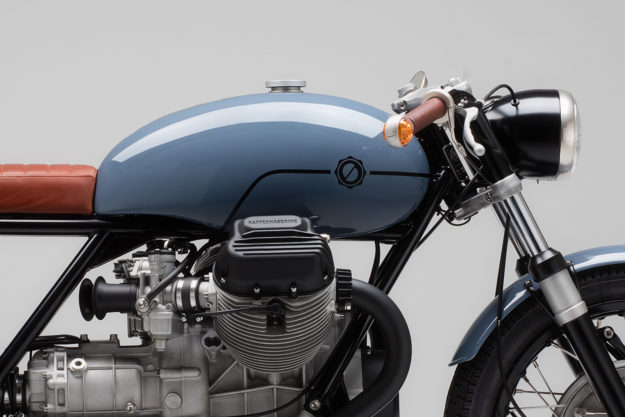 A Guzzi custom build by Axel Budde of Kaffeemaschine, who plans to hand it down to his daughter.