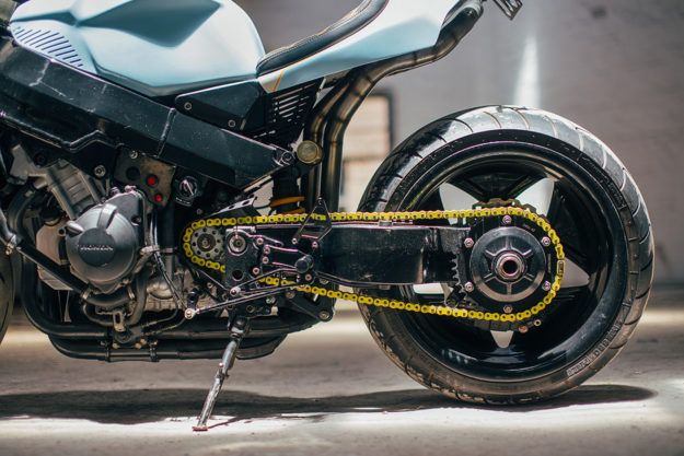 Gnarly: This Honda CBR street fighter from Australia has a 240-section rear tire.