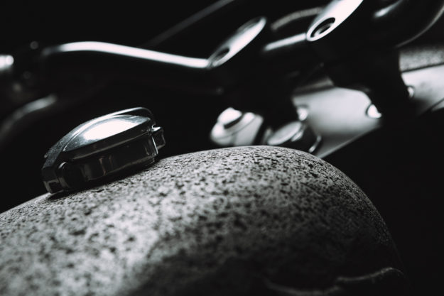 A Honda CX500 customized with basalt stone bodywork by Chris Zernia of Germany.