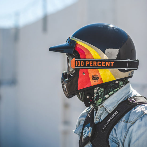 Bell Moto III helmet with Ride 100% Barstow goggles
