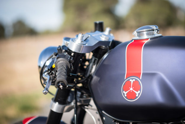 Moto Guzzi Breva 750 cafe racer by industrial designer Simon Fleetwood.