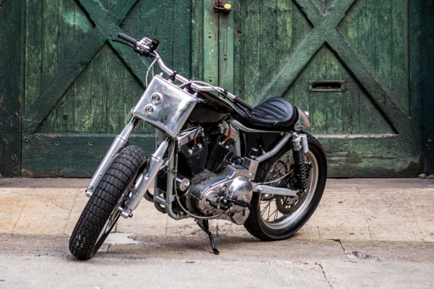 This Harley 883 Sportster tracker is a daily rider as well as a Brooklyn Invitational show bike.