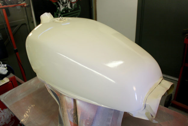 Painting a motorcycle: applying a base coat