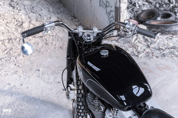 Custom Harley-Davidson Sportster scrambler built for Google Switzerland boss Patrick Warnking