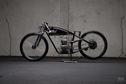 This board tracker motorcycle from Wolf Creative Customs is powered by a Briggs & Stratton engine